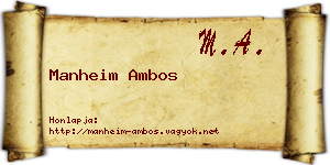 Manheim Ambos névjegykártya